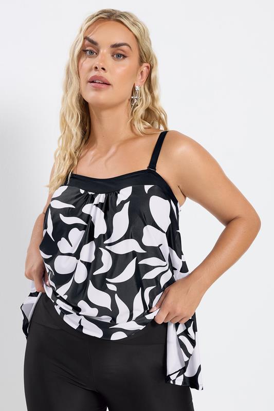 YOURS Curve Plus Size Black High Waist Swim Shorts | Yours Clothing  2