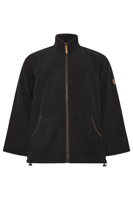 D555 Big & Tall Black Zip Through Fleece Jacket | BadRhino 2