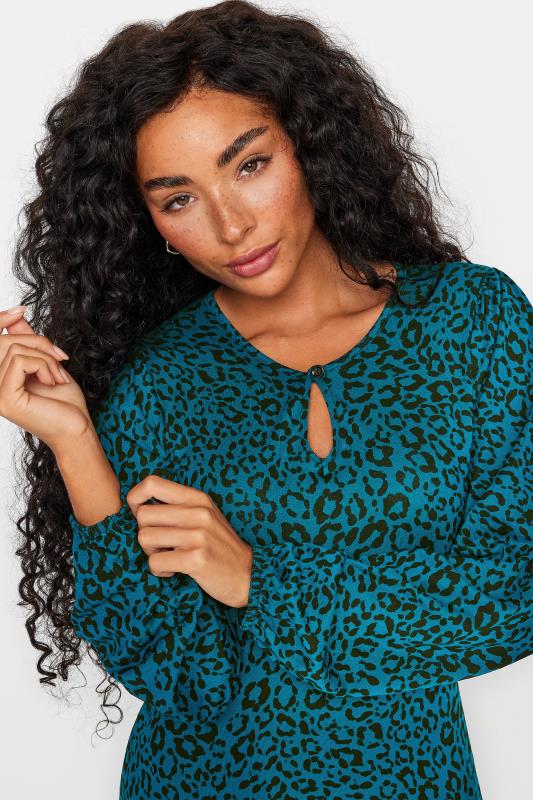 M&Co Petite Blue Leopard Print Midi Dress | M&Co 4