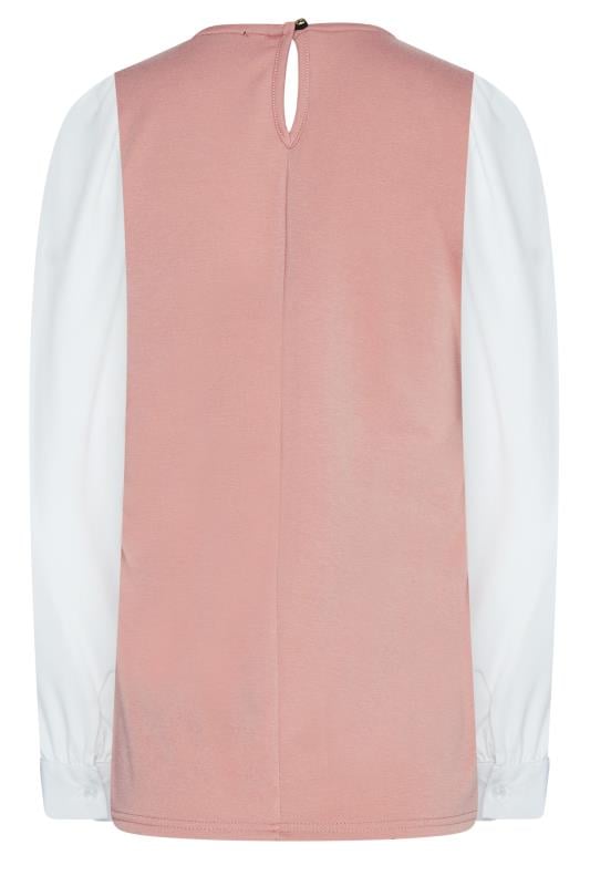 M&Co Pink Contrast Long Sleeve Top | M&Co 7