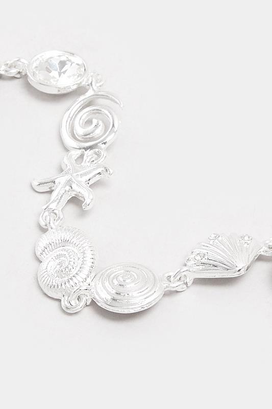 Silver Tone Shell Charm Bracelet | Yours Clothing 2