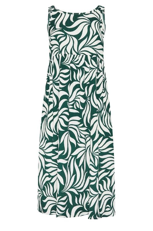 YOURS Plus Size Green Abstract Leaf Smock Dress | Yours Clothing 5