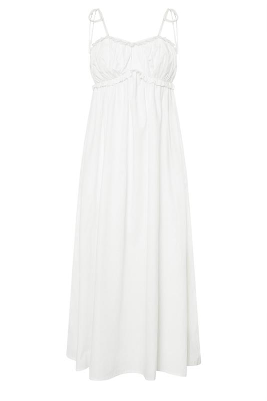 PixieGirl Petite Women's White Cotton Frill Bust Tie Dress | PixieGirl 6
