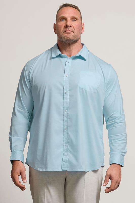BadRhino Big & Tall Light Blue Stretch Long Sleeve Shirt