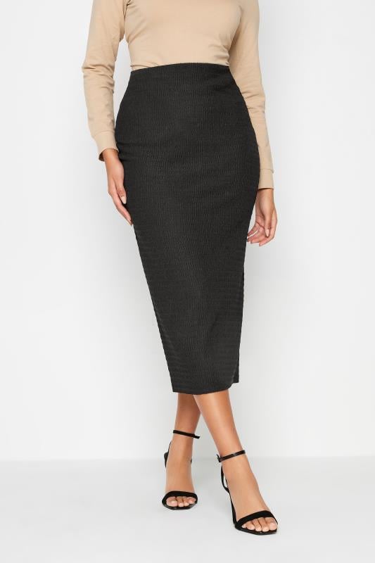 M&Co Black Textured Midi Tube Skirt | M&Co 1