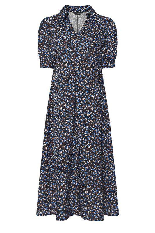 PixieGirl Petite Women's Black Spot Collar Midi Dress | PixieGirl 5