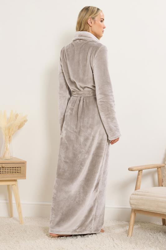 LTS Tall Stone Brown Super Luxe Maxi Dressing Gown | Long Tall Sally 2