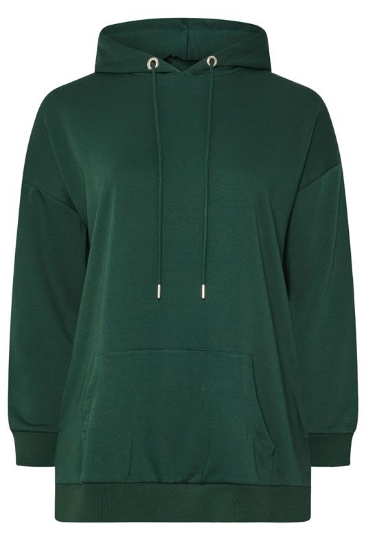 YOURS Plus Size Green Pocket Front Hoodie | Yours Clothing 5