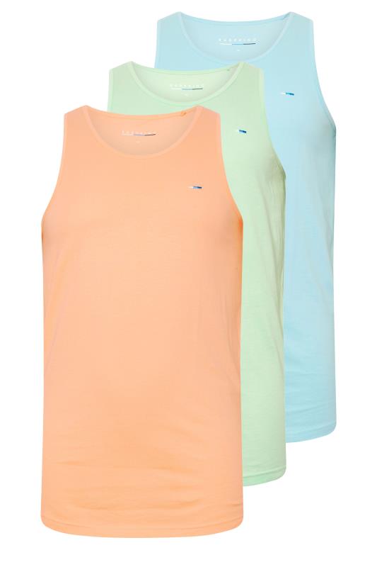 BadRhino Big & Tall 3 PACK Light Blue & Orange Vest Tops | BadRhino 8