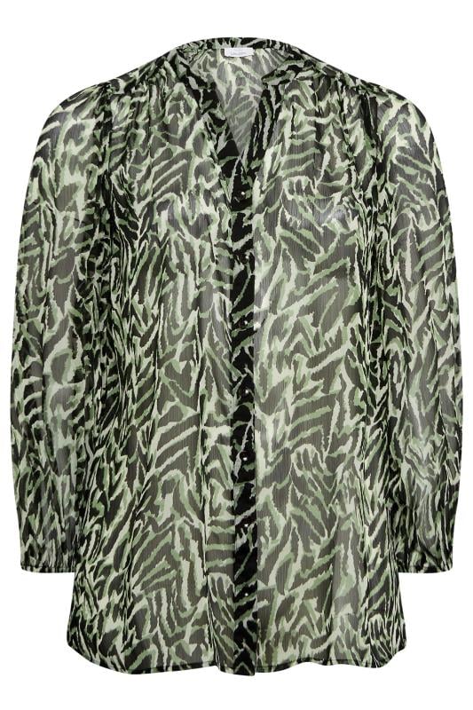 YOURS LONDON Plus Size Green Zebra Print Blouse | Yours Clothing 6