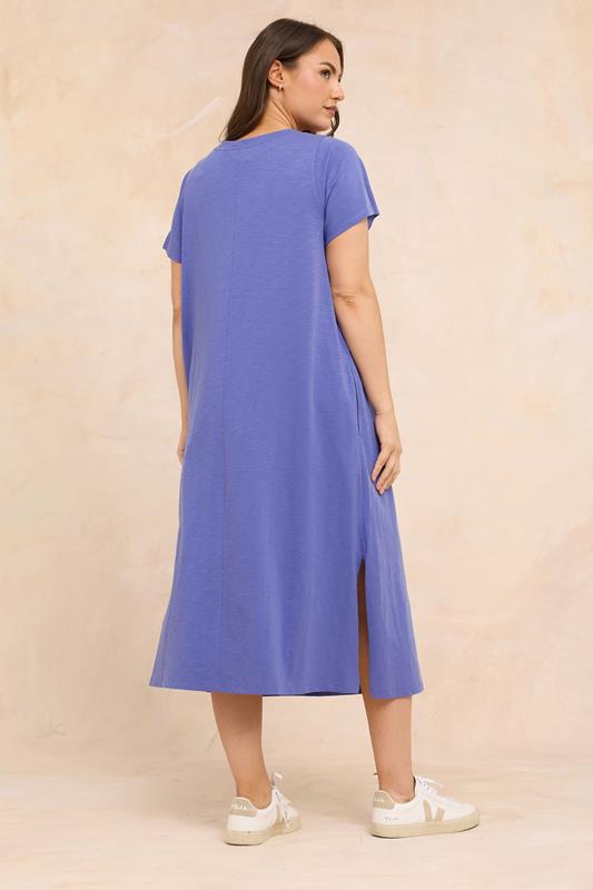 EVANS Plus Size Bright Blue Premium Cotton Dress | Evans 4