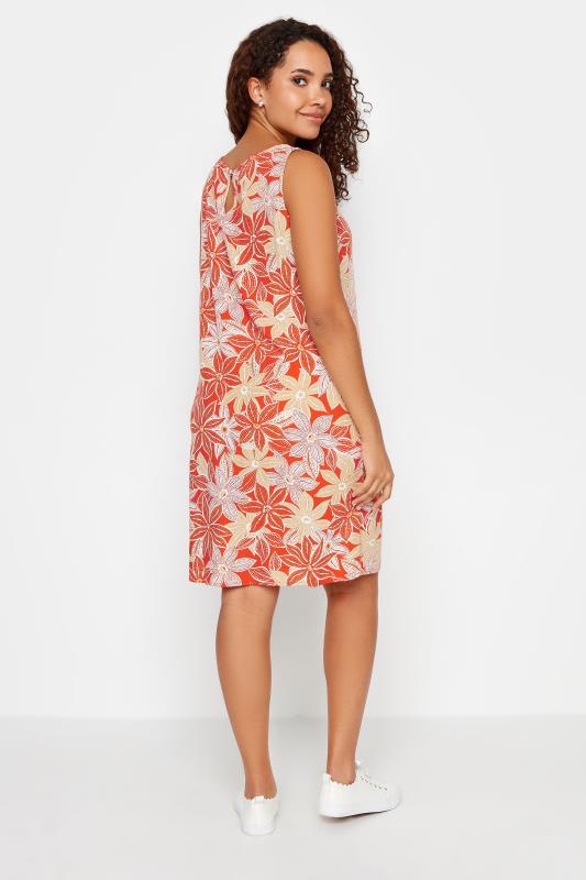 M&Co Orange Linen Flower Print Shift Dress | M&Co 3