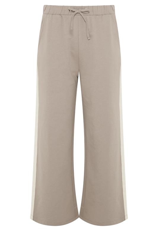 M&Co Petite Mocha Brown Ivory White Stripe Cotton Joggers | M&Co 5