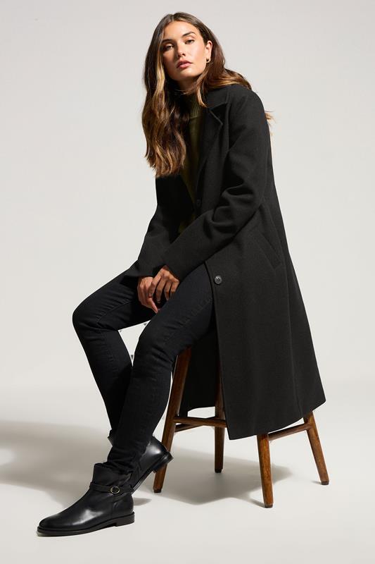  LTS Tall Black Formal Midi City Coat