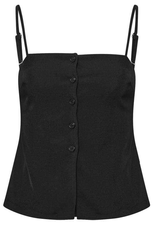 PixieGirl Petite Women's Black Structured Button Vest Top | PixieGirl 5