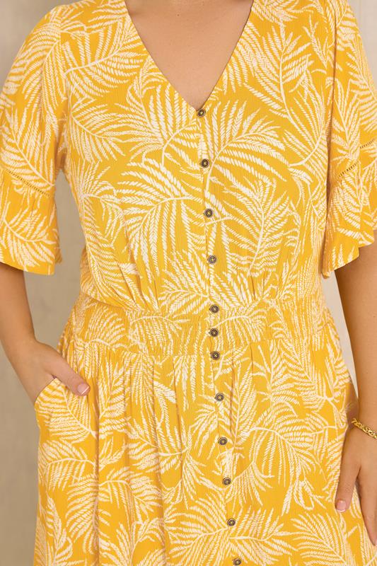 EVANS Plus Size Yellow Boho Print Maxi Dress | Evans 5