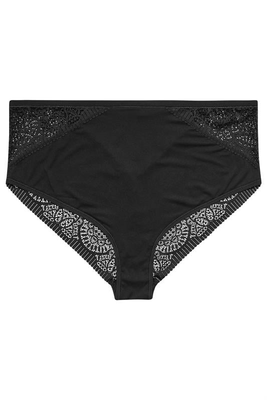 YOURS Plus Size Black Floral Lace Shorts | Yours Clothing 5