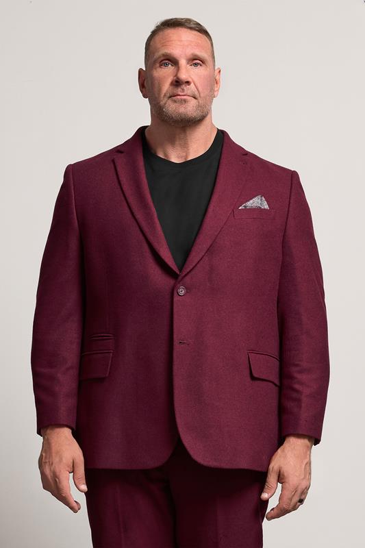 BadRhino Tailoring Big & Tall Burgundy Red Tweed Suit Jacket