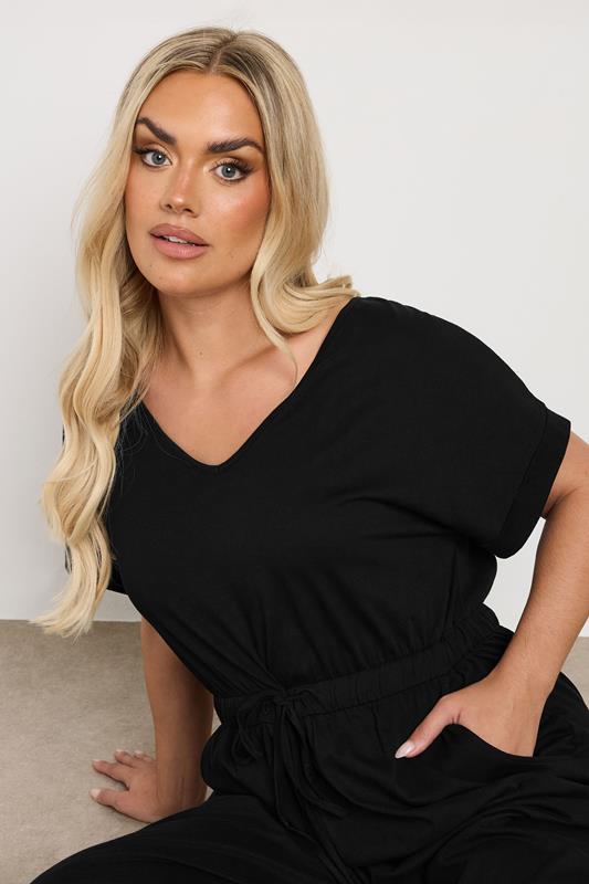 YOURS Plus Size Black Wide Leg Jumpsuit | Yours Clothing 4