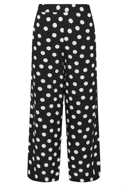 M&Co Petite Black & White Polka Dot Wide Leg Trousers | M&Co 5
