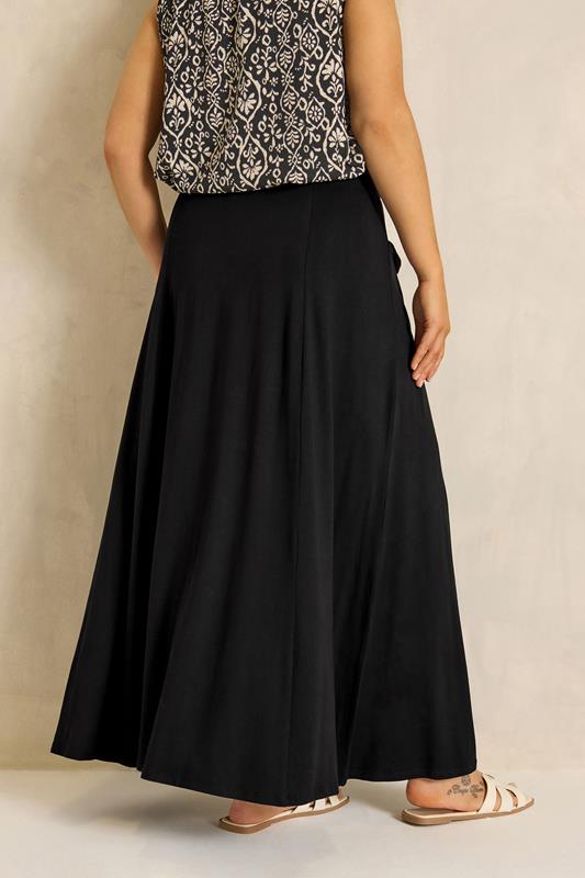 EVANS Plus Size Black Stretch Jersey Midaxi Skirt | Evans 2