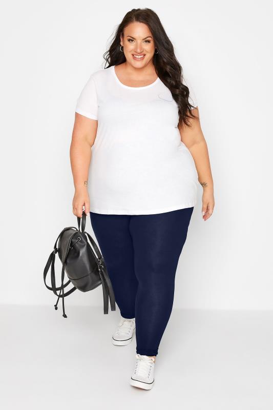 Plus Size Navy Blue Soft Touch Leggings | Yours Clothing 7