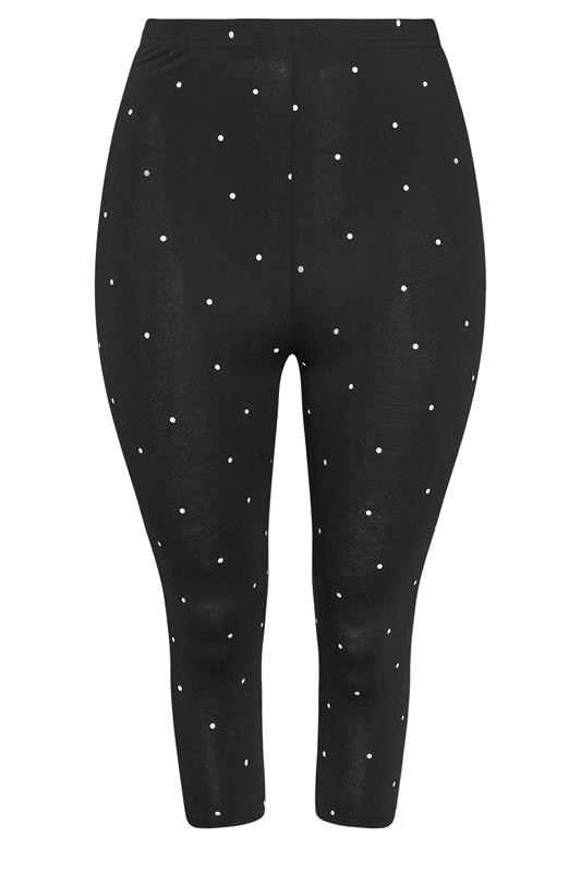 YOURSET 2 PACK Plus Size Black Polka Dot Crop Leggings | Yours Clothing 9