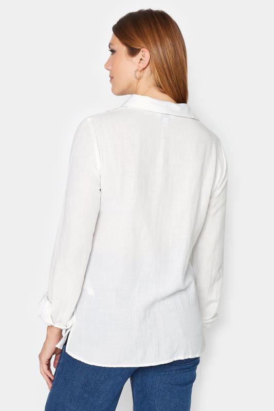 LTS Tall Womens White Long Sleeve Linen Shirt | Long Tall Sally  4