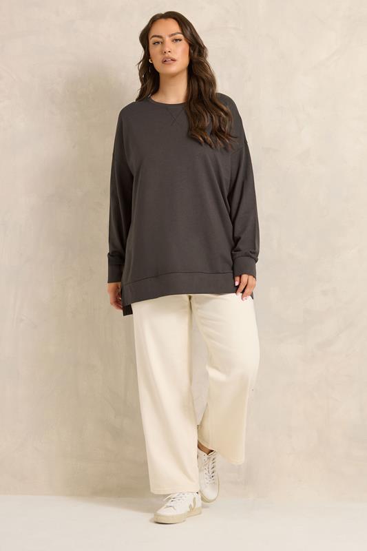 EVANS Plus Size Chocolate Brown Luxe Sweatshirt | Evans 1