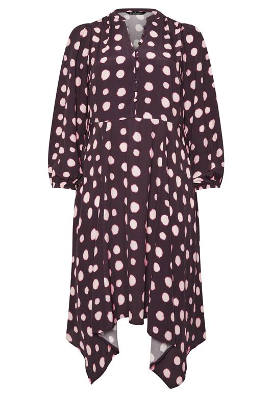 EVANS Plus Size Purple Spot Print Hanky Hem Dress | Evans 6