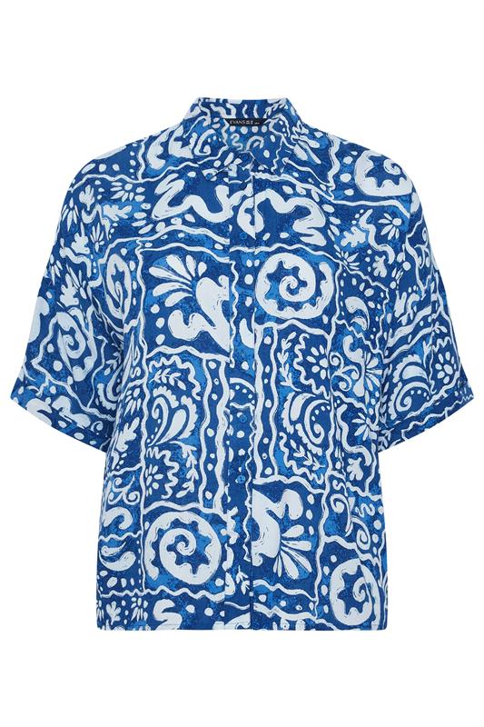 EVANS Plus Size Blue Abstract Print Blouse | Evans 5