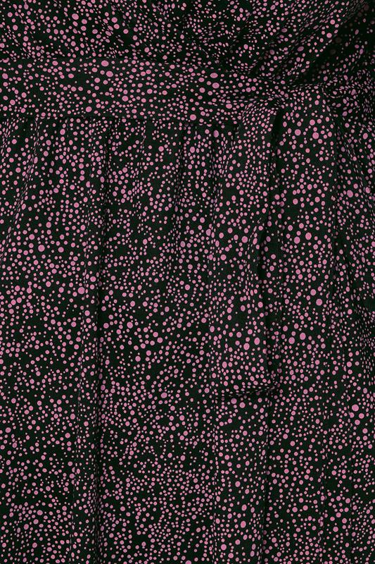 YOURS Plus Size Black Dot Print Wrap Top | Yours Clothing 4