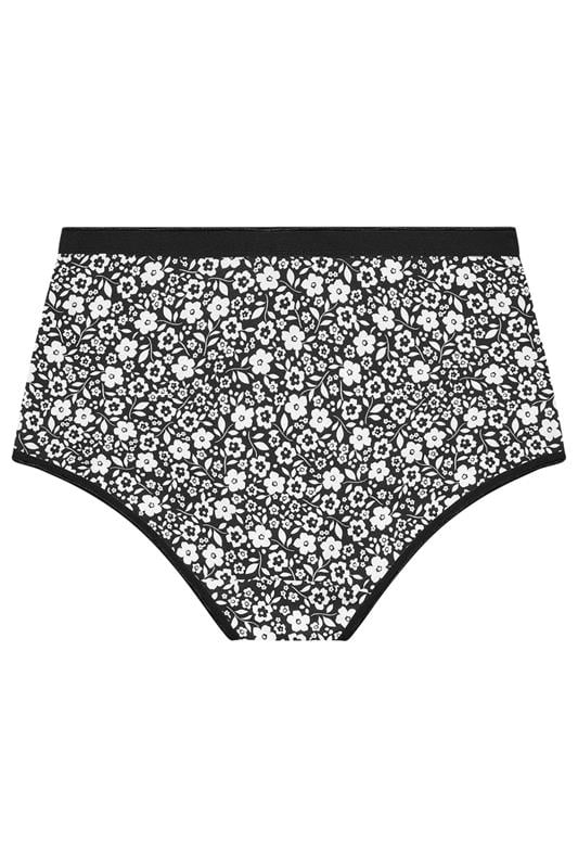 YOURSET 5 PACK Plus Size Black & White Floral Full Briefs | Yours Clothing 8