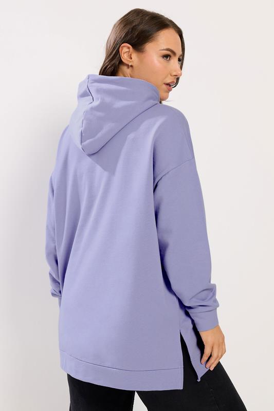 YOURS Plus Size Purple Pocket Front Hoodie | Yours Clothing 2