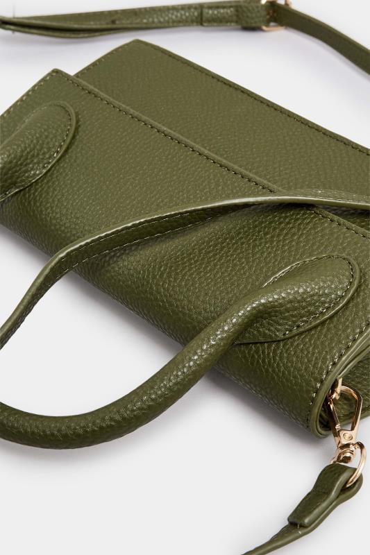 Dark Green Top Handle Crossbody Bag | Yours Clothing  5