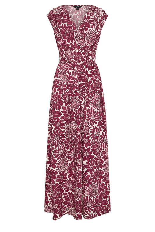 LTS Tall Women's Red Floral Cotton Wrap Maxi Dress | Long Tall Sally 5
