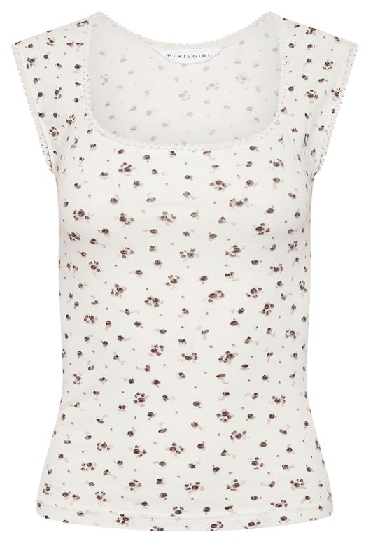 PixieGirl Petite 2 PACK Women's Chocolate Brown & White Spot Cotton Vest Top | PixieGirl 8