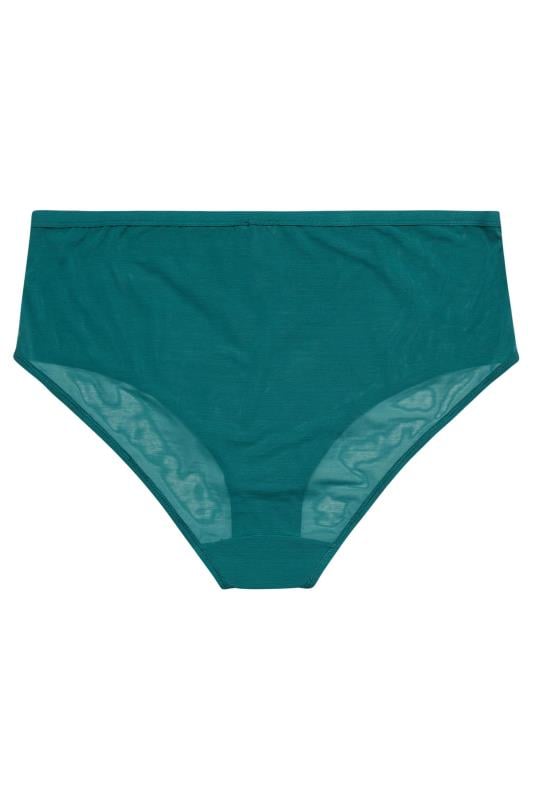 YOURS Plus Size Green Lace Detail Full Briefs | Yours Clothing 6