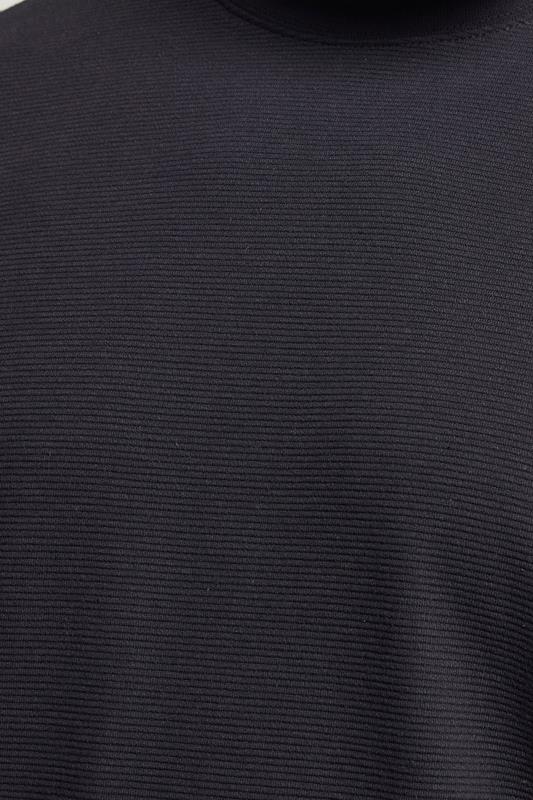 BadRhino Big & Tall Navy Blue Ottoman Textured T-Shirt | BadRhino 5