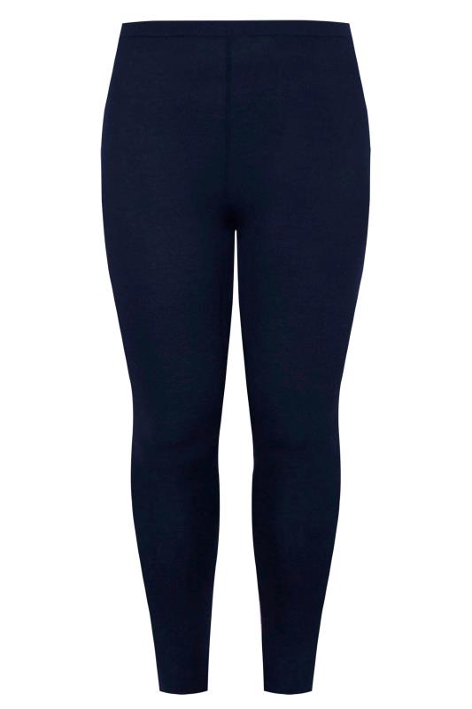Plus Size Navy Blue Cotton Leggings | Yours Clothing 8