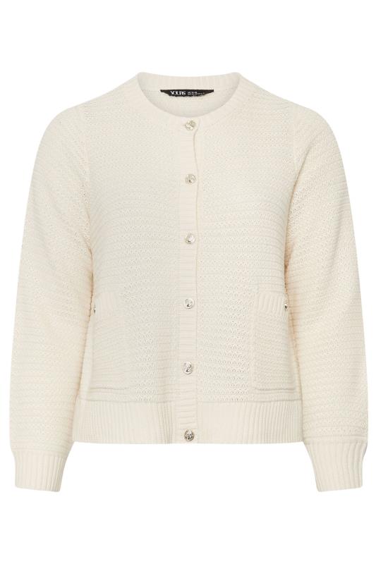 YOURS Plus Size White Button Through Pocket Cardigan | Yours Clothing 7