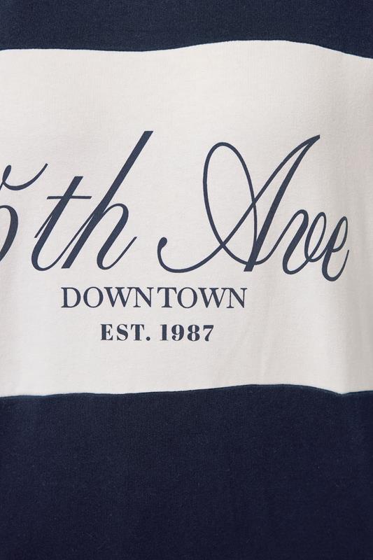 YOURS Plus Size Navy Blue '5th Avenue' Rugby Top | Yours Clothing 4