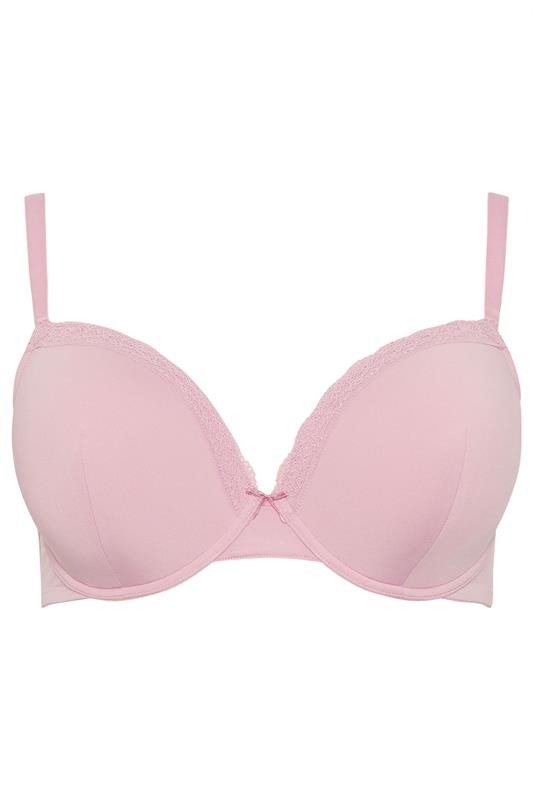 YOURSET 3 PACK Plus Size Purple & Pink Lace Trim Padded T-Shirt Bras | Yours Clothing 10