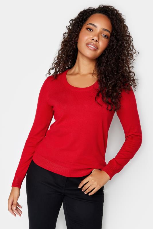 Women's  M&Co Red Long Sleeve Knit Jumper