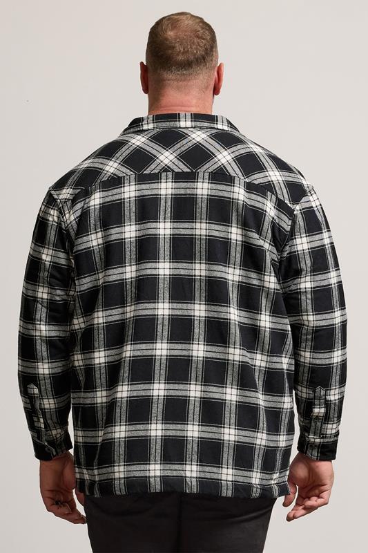 BadRhino Big & Tall Black Checked Borg Shacket | BadRhino 2