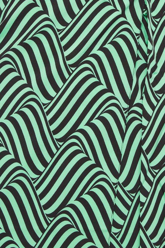 M&Co Green Abstract Stripe Wrap Dress | M&Co 5