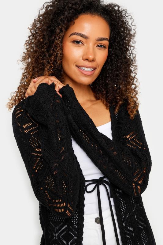 M&Co Black Longline Cotton Blend Crochet Cardigan | M&Co 5