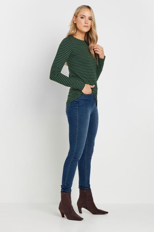LTS Tall Green Striped Long Sleeve Top | Long Tall Sally 1