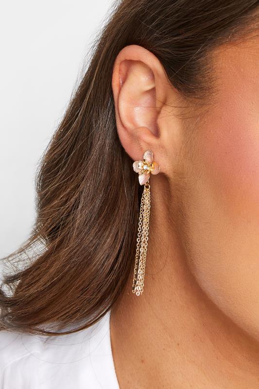 Plus Size  Yours Gold Flower Tassel Earrings