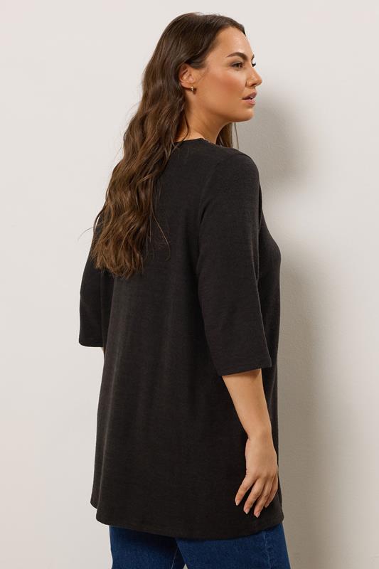 EVANS Plus Size Black Zip Front Stud Detail Top | Evans 2